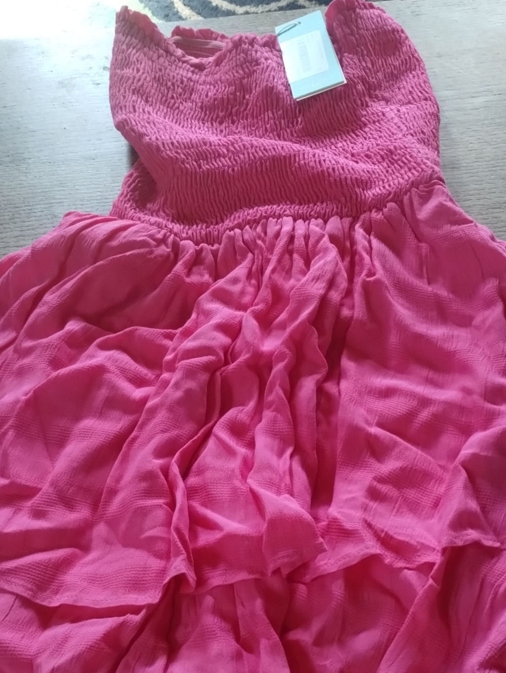 Shore Woman Pink Smocked Bodice Dress